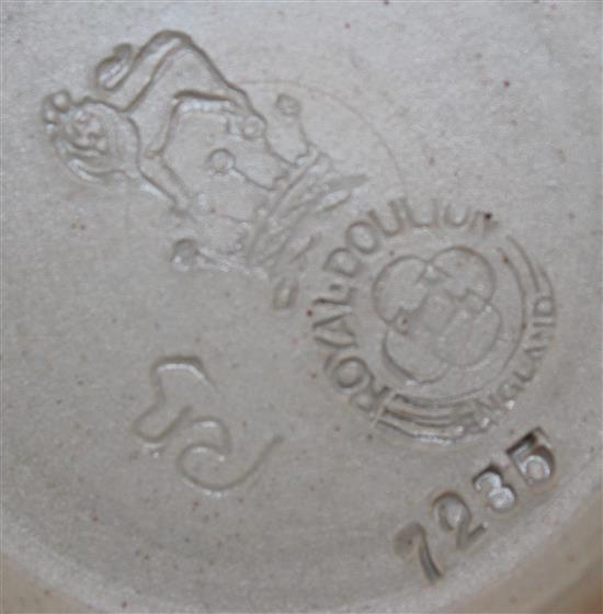 Suffragette Movement Interest: A Royal Doulton stoneware figural inkwell and cover, early 20th century, 8.5cm